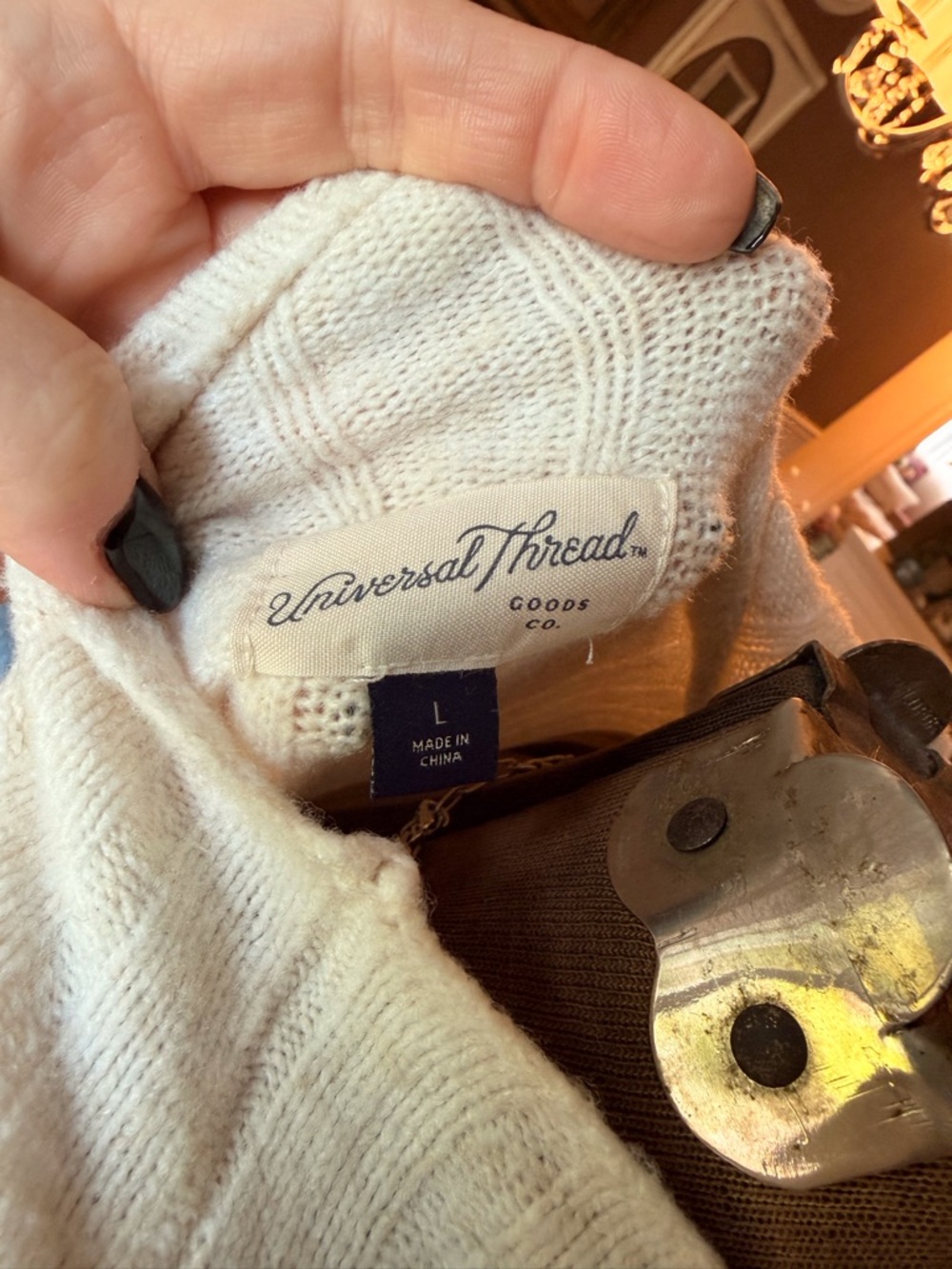 Universal Thread Cream Ribbed Cropped Sweater - Picture 4 of 6